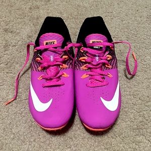Nike Zoom Rival S 8 Sprint Track Shoes Pink Black Orange Size 8.5
